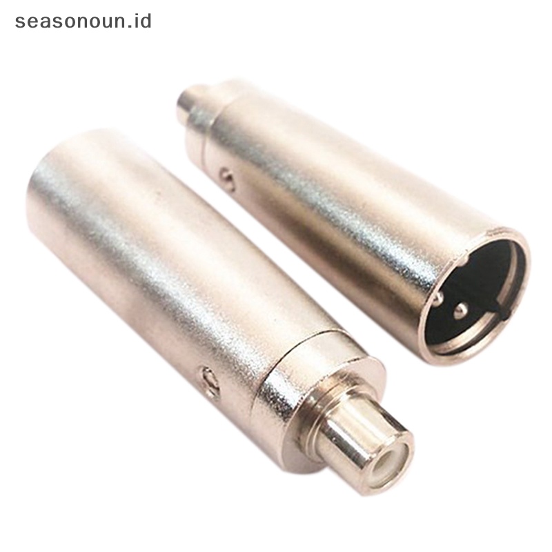 Seasonoun 3pin XLR Plug Male to RCA Female Konektor Adaptor Audio Microphone Amplifier.