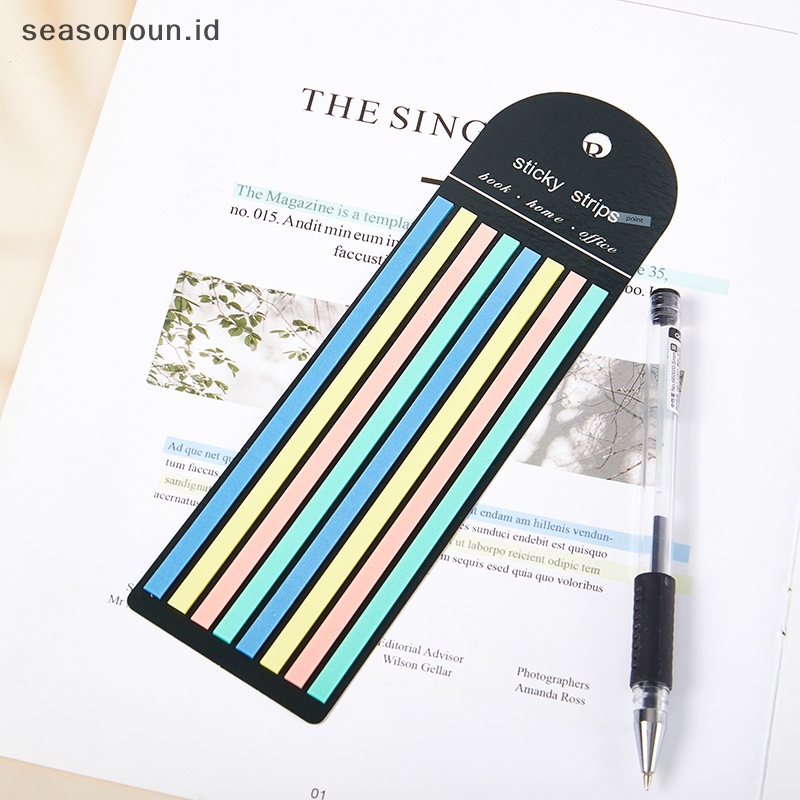 Seasonoun 160 Pcs Warna Stiker PET Transparan Sticky Notes Neon Indeks Tab Lengket Note Alat Tulis Anak Hadiah Pendidikan Perlengkapan Kantor Sekolah.