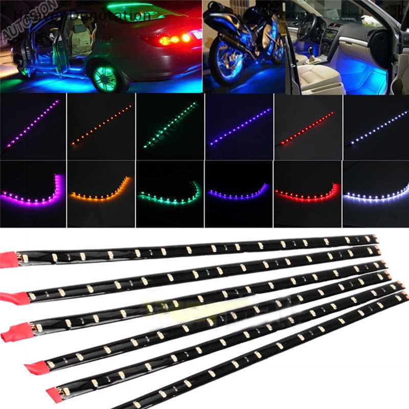 [HeavenDenotation] 6pcs Lampu Underbody Strip LED Motor DC 12V Anti Air Untuk Mobil Motor HDV