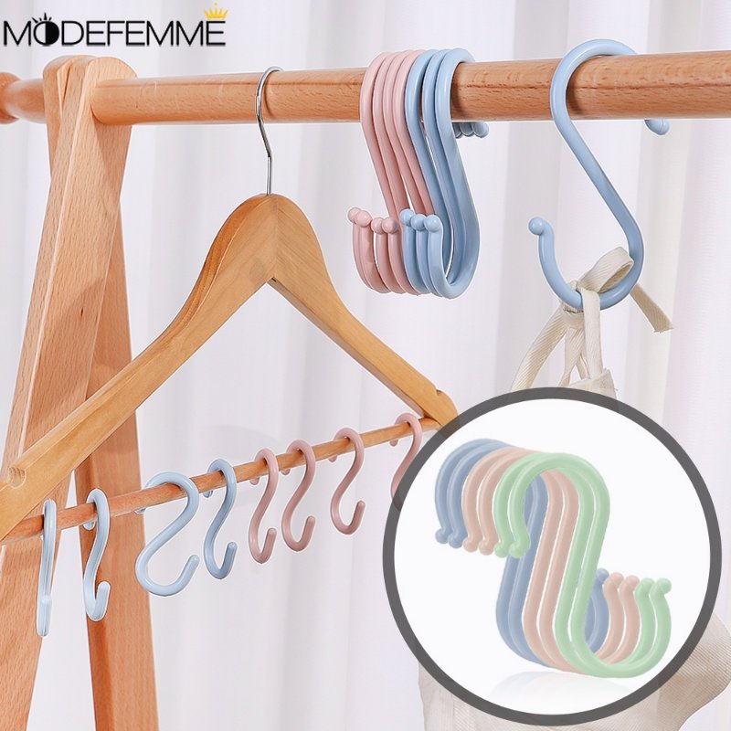 Multifungsi Plastik S-shaped Door Hook Gantungan Stroller Bayi Tahan Lama Organizer Rumah Bentuk S Rak Pakaian Plastik Portable Kait Dapur Serbaguna Rak Pakaian Plastik