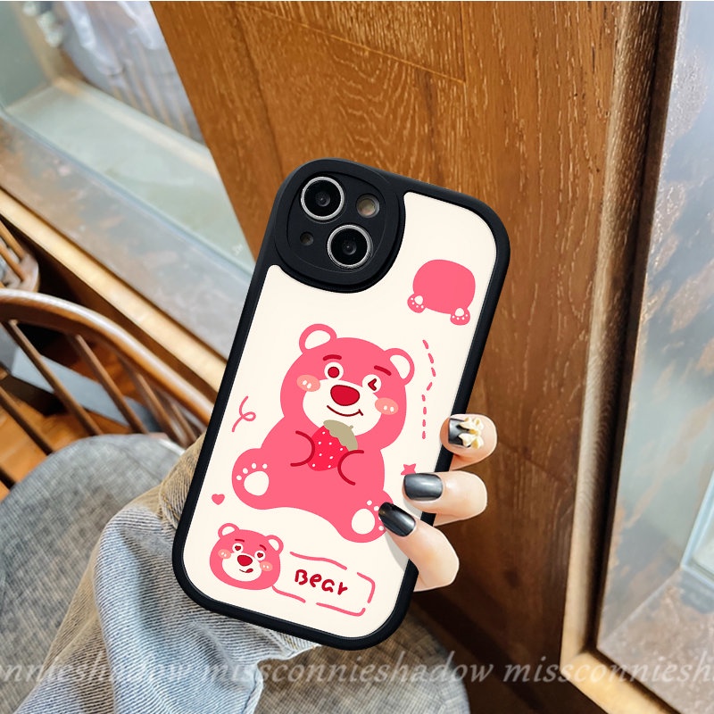 IPHONE Casing Ponsel Kartun Lovely Winnie The Pooh Kompatibel Untuk Iphone7 8 6s 6 Plus XR 11 Pro Max 13 14 12 Pro Max X XS Max SE 2020 Cute Strawberry Bear Manyo Tpu Soft Back Cover