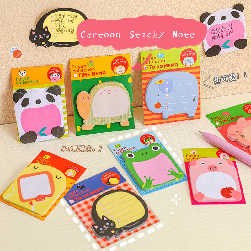 Pola Hewan Kartun Lucu Sticky Note INS Angin Dapat Di Sobek N Waktu Stiker Buku Catatan Universal Belajar Kantor Pemberitahuan Note Stiker Portabel Lengket Memo Stickers