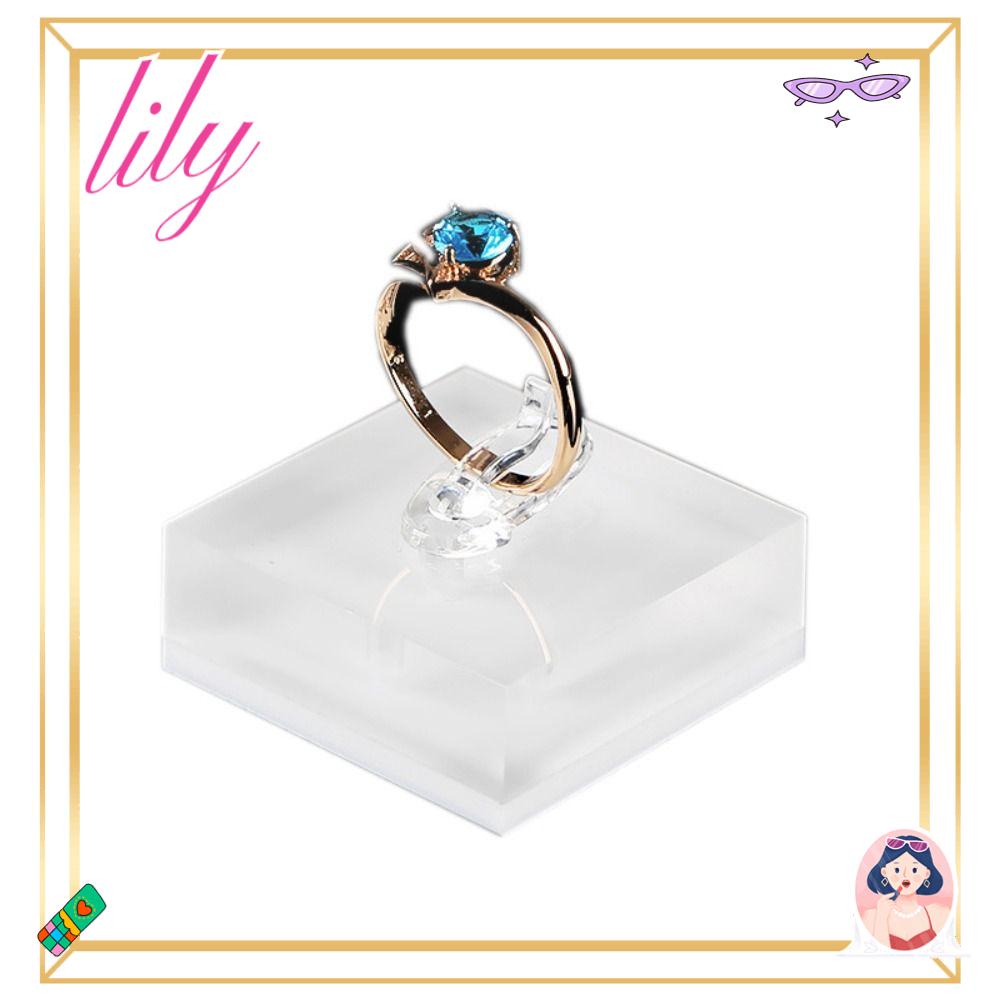 Lily Rak Display Perhiasan Tempat Cincin Transparan Braket Cincin Akrilik