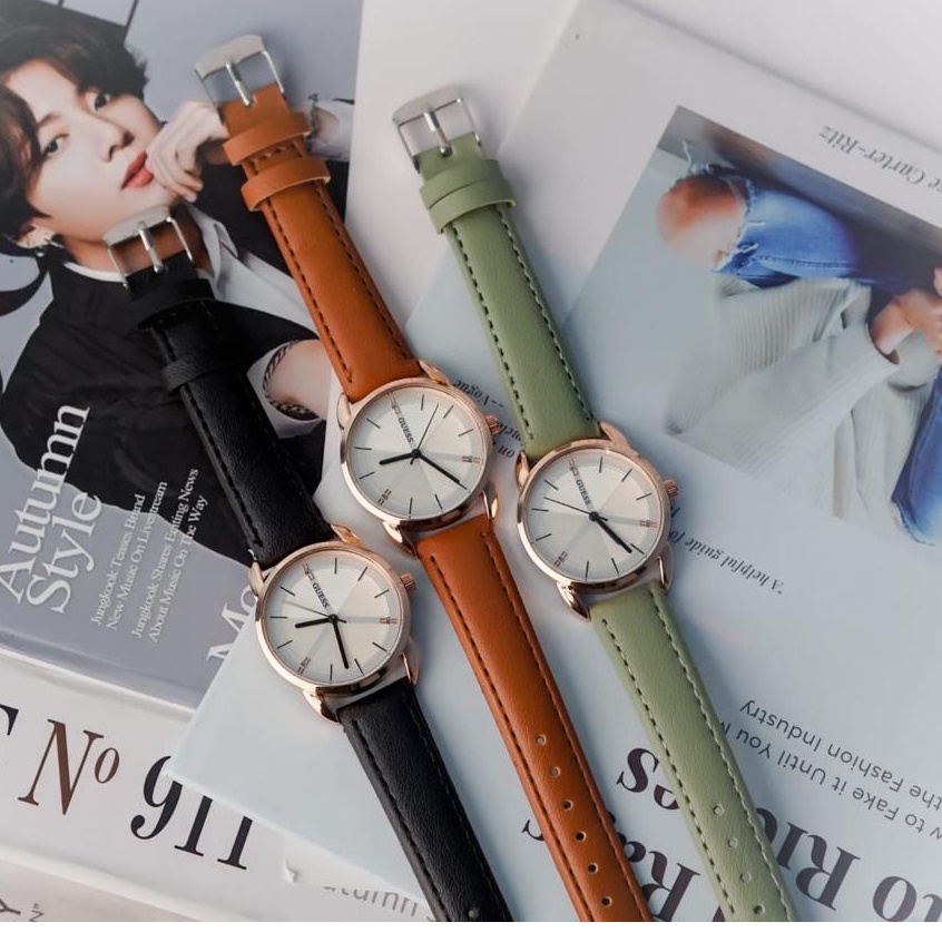 PA Jam Tangan Quartz Strap PU Analog Casual Gaya Retro Wanita &amp; Pria Ulzzang Watch Korean Fashion RM084