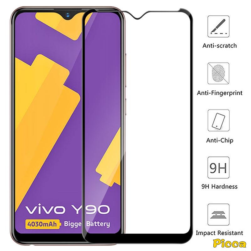 1-3pcs 9D Full Cover Pelindung Layar Tempered Glass Untuk Vivo Y12i Y11 Y35 Y02 Y02s Y15 Y73 V21 Y12 V23E V23 Y75 Y1 Y52 Y72 Y16 V20pro V21E V25 V25E S1 Y17 Y22