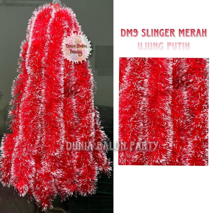 DM9 Slinger Merah Putih / Hiasan 17 Agustus Slinger Merah Ujung Putih