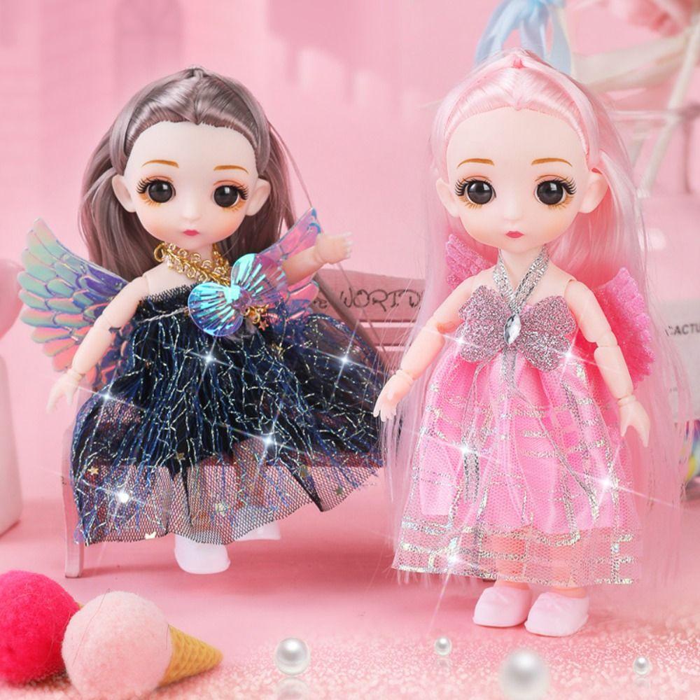 Needway   Molly Boneka Anak Perempuan Mata Besar Diy Girl Princess BJD Doll Dengan Baju Dan Sepatu Pakaian Dress Up Anak Princess Model Mainan Set