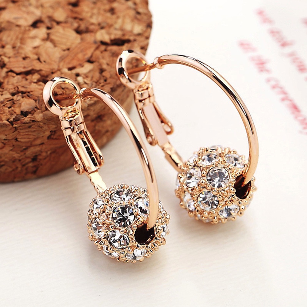 Fashion Desain Niche Sederhana Anting Elegan Warna-Warni Kristal Zirkon Lingkaran Anting Gesper 2 Pcs Berlian Imitasi Anting Perhiasan