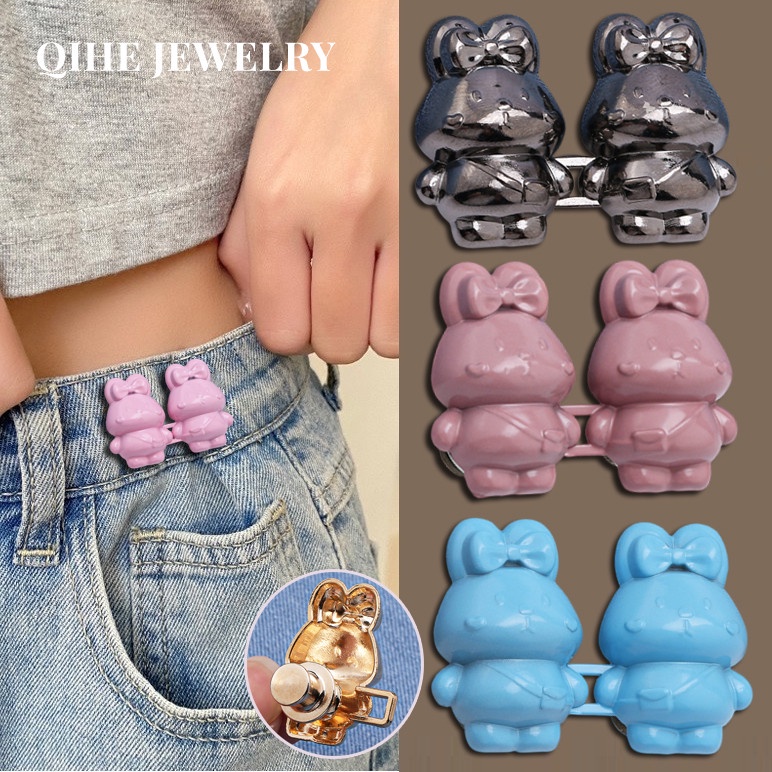 10warna Bunny Waist Buckle Detachable Sepasang Dari Gesper Elastis Aksesoris Pakaian Hadiah