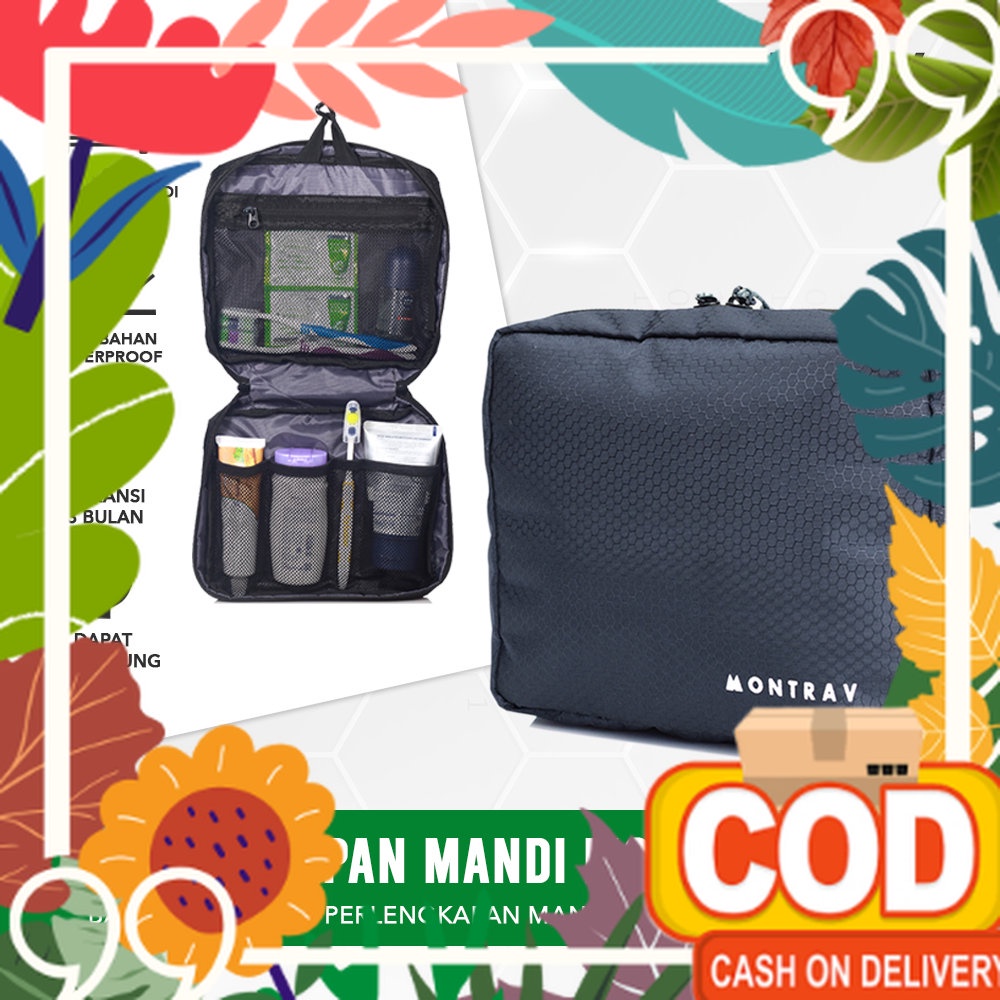 MONTRAV - Tempat Sabun travel - Tas Alat Mandi Traveling - Nara/Tebal Tebel Anti air
