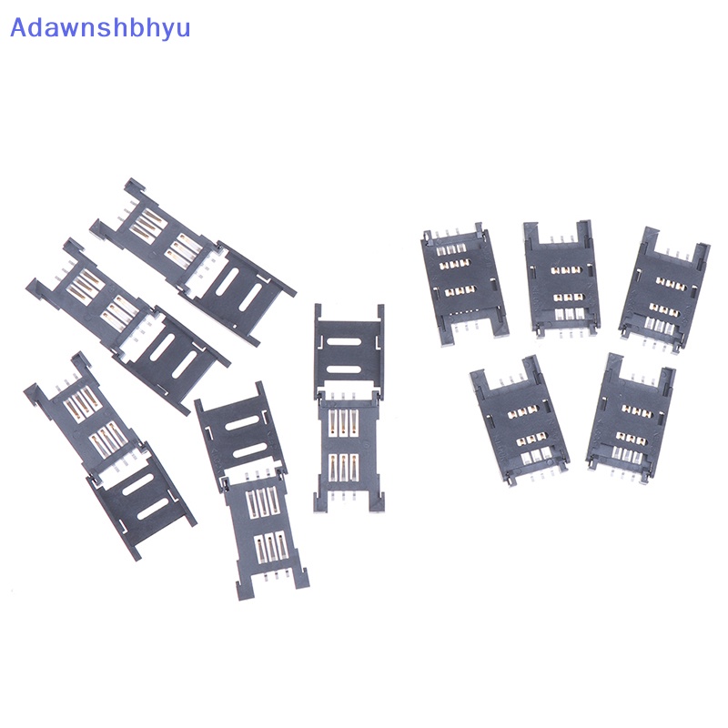 Adhyu 10PCS Holder SIM Card Soket Kartu 6PIN Konektor Slot SIM Card Untuk ID Telepon