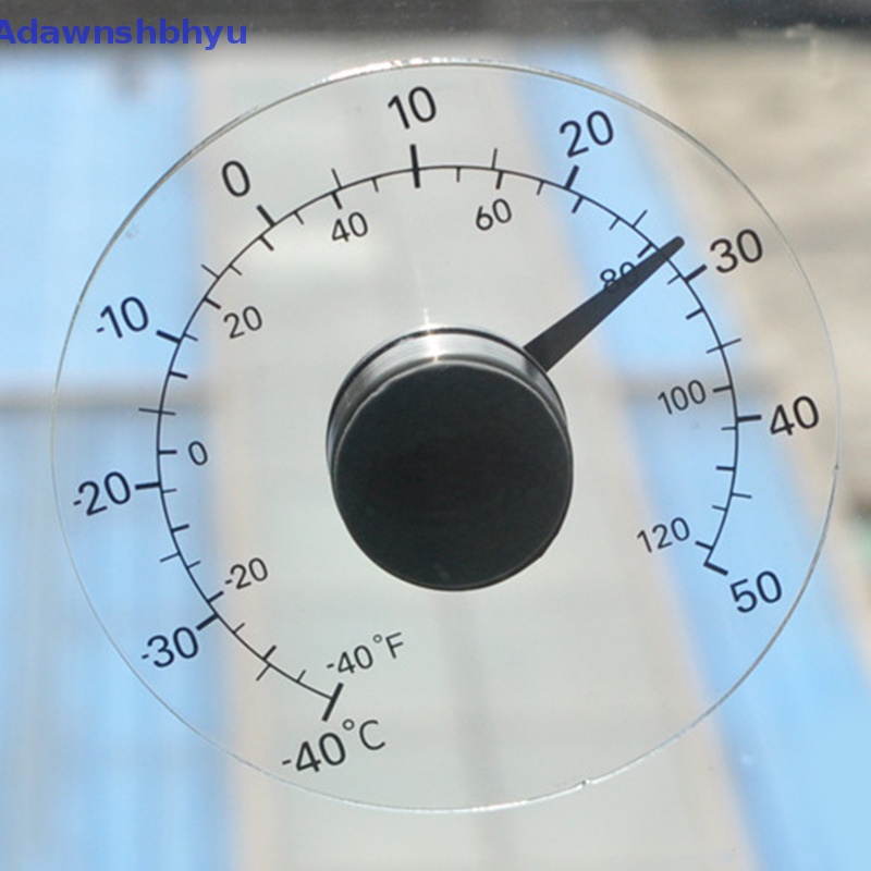 Adhyu Termometer Suhu Transparan Bening Outdoor Window Thermometer Alat Jam ID