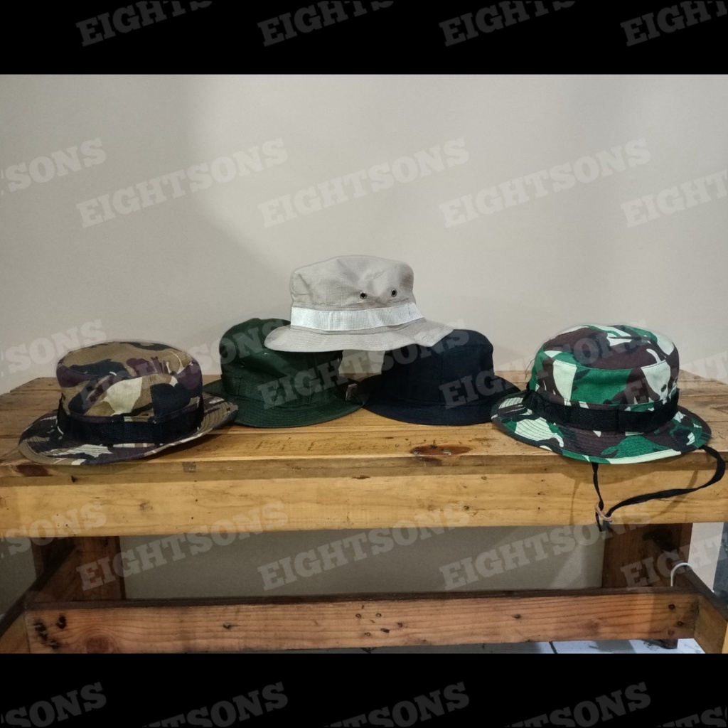 Topi Rimba Anak Loreng Malvinas Polos Tentara TNI AD Profesi Anak Loreng Tentara