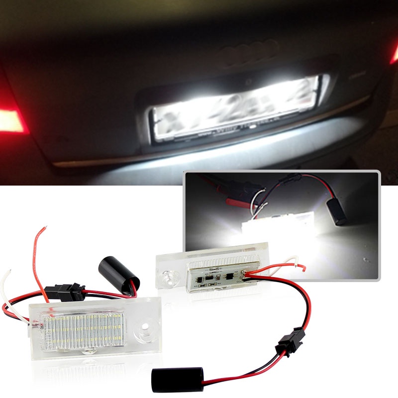 2pc Lampu Plat Nomor LED Lampu Plat Lisensi Belakang Untuk Audi A6 C5/4B Sedan 1997-2004 1998 1999 2000 2001 2002 2003