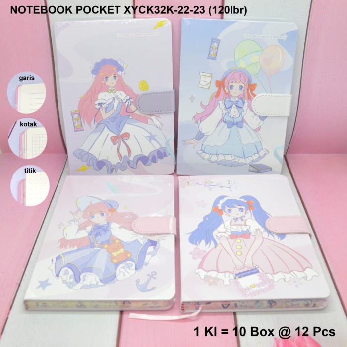 

buku notebook pocket magnet anime girl satuan -ZiiLOngSell