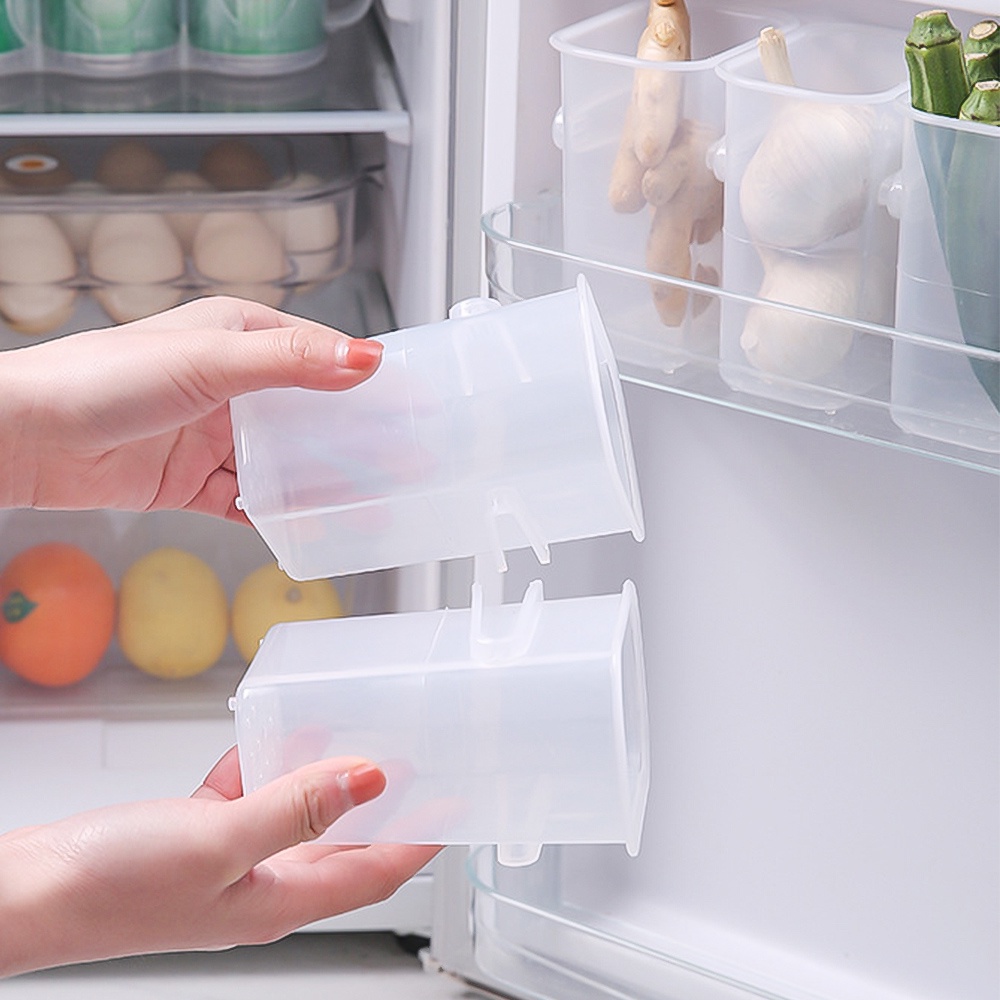 Kulkas Pintu Samping Kotak Penyimpanan Multifungsi Dengan Lubang Saluran Air Aksesoris Dapur Fridge Fresh Case Buah Sayur Kotak Penyimpanan Makanan Klasifikasi Snap-On Rak Organizer