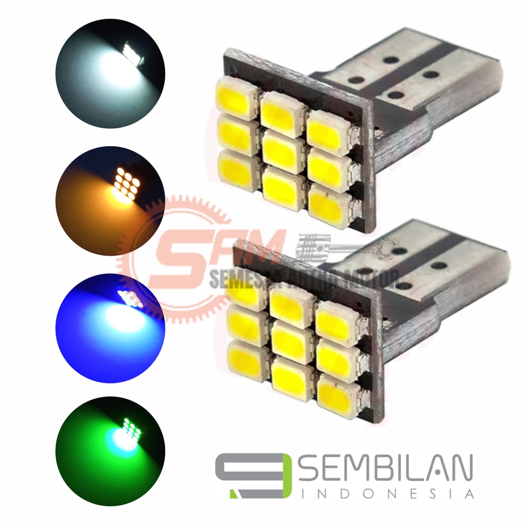 Lampu Sen Senja Luminos T10 9 Mata LED  Bohlam Kota Speedometer Motor Mobil