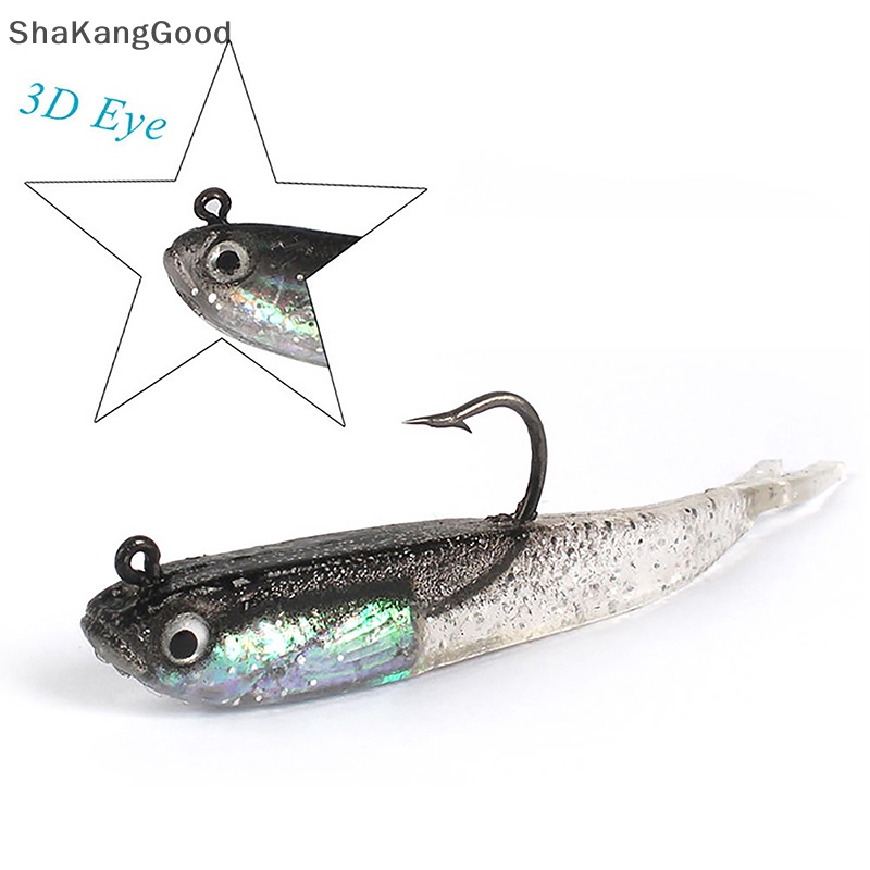 Skid Soft Lure Shad Tail 75mm Dengan Pengait Ikan Buatan Silikon Lembut Ikan Garpu Ekor Umpan Lele Untuk Memancing Tackle SKK