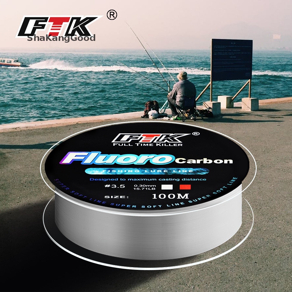 Skid 100M Fluorocarbon Coag Pancing 4.136LB-34.32LB Serat Karbon Monofilamen SKK