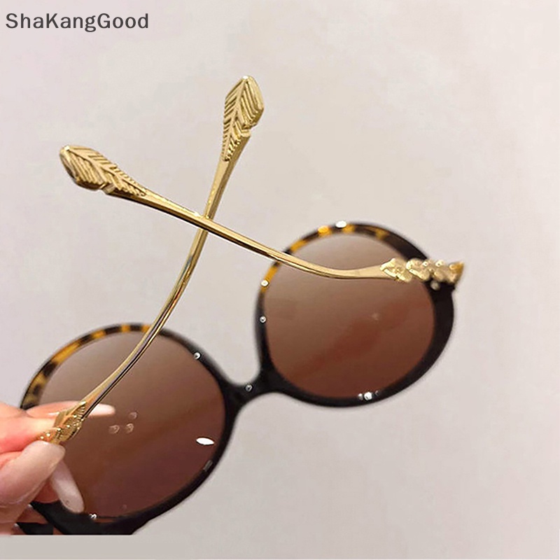 Kacamata Hitam Frame Bulat Klasik Trendi Selip Untuk Wanita Vintage Gradient Sunglasses SKK