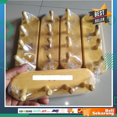gantungan kunci kayu / gantungan dinding kayu 4 kait custom / kapstok baju unik / kapstok serbaguna