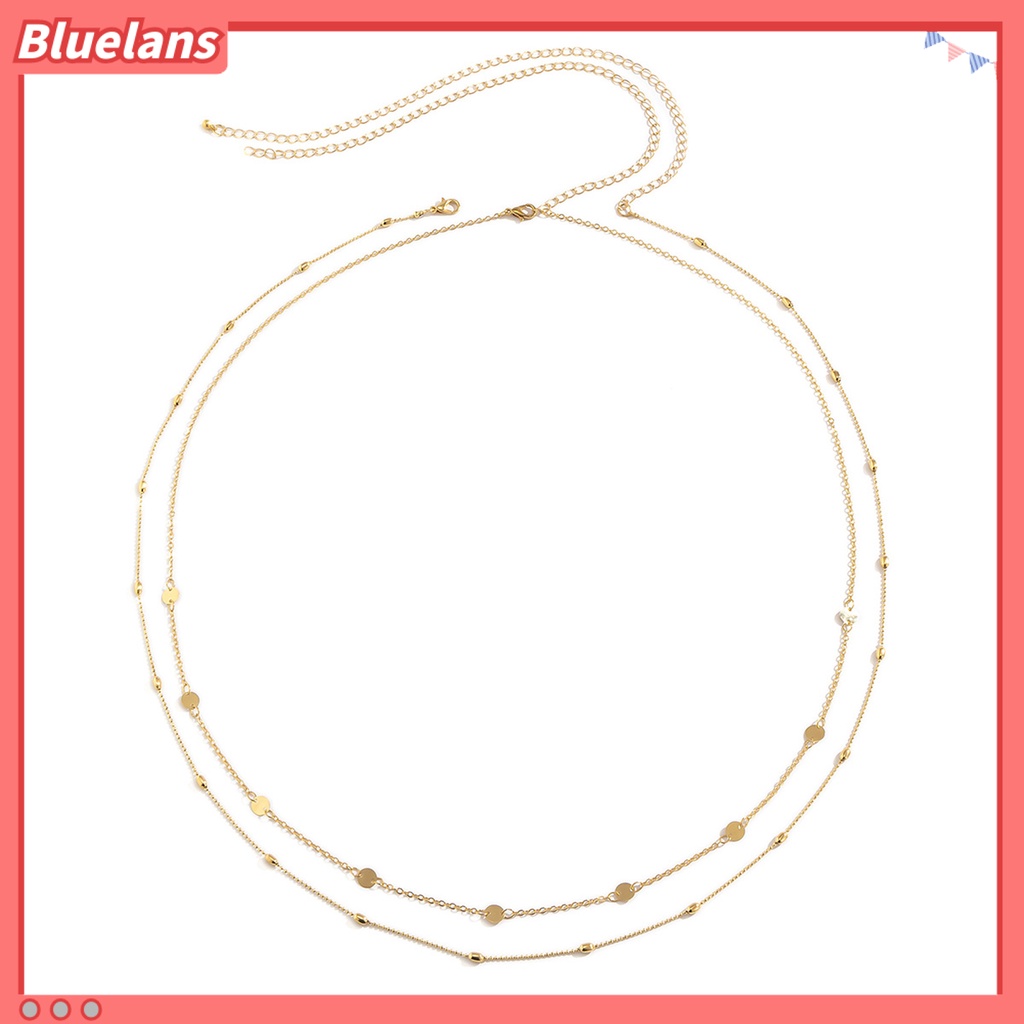 [BLS] 2pcs Body Chains Sexy Double Layer Adjustable Handmade Payet Bulat Hias Anti Karat Wanita Vintage Minimalis Rantai Pinggang Aksesoris Wanita
