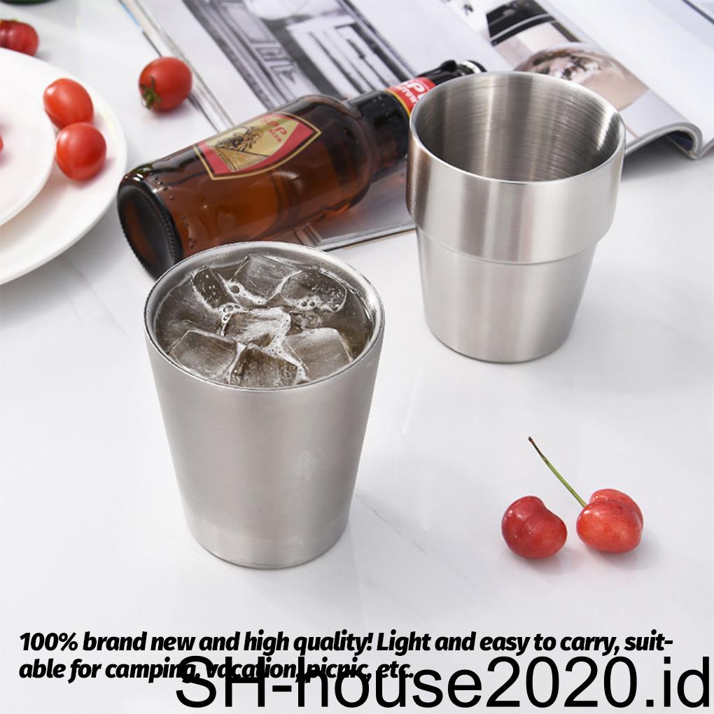 Hotel Restoran Portable Jus Stainless Steel Cangkir Kamar Tidur Reusable Washable Wine Mug Coffee Cups Perlengkapan Minum 300ml