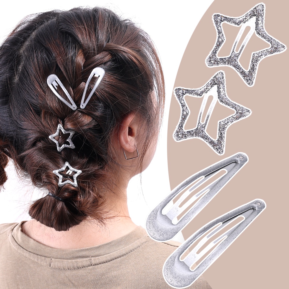 Populer Y2K Gaya Wanita Jepit Rambut/Gadis Panas Vintage Pentagram Bintang Hip Hop Jepit Rambut/Wanita Sederhana Hair Pin/Perempuan BB Jepit/Aksesoris Rambut Elegan