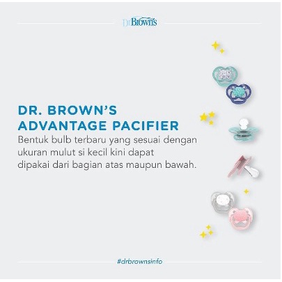 Dr.Brown's Advantage Pacifier Assorted, 2-Pack / Pacifier / Empeng Bayi