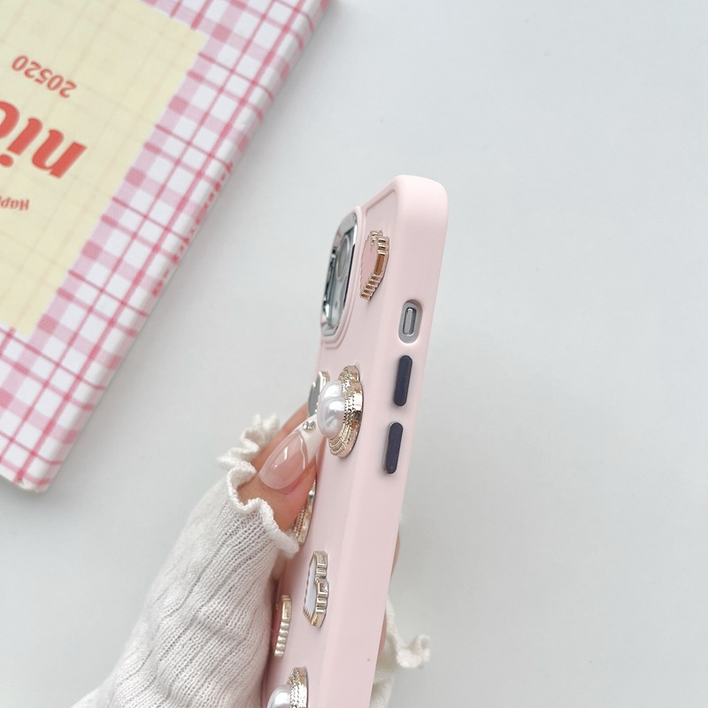 INS Luxury Pink Love Button Soft Silicon Case HP iP iPhone 12 13 14 Pro Max 11 Girl Woman FTD Casing Apple