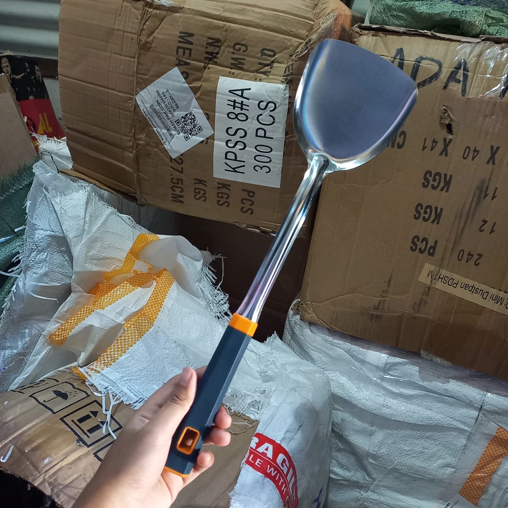 Spatula Stainless Sodet Sutil 398 / Alat Penggoreng Masak Dapur Aesthetic