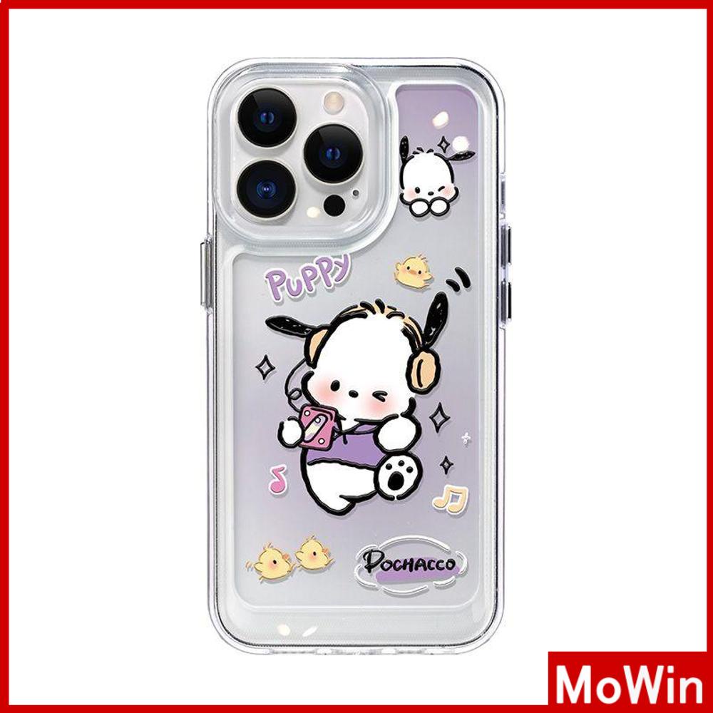 Mowin - For iPhone 14 Pro Max iPhone Case High Clear Acrylic Hard Case Plated Button Shockproof Deep Cute Funny Puppy Compatible with iPhone 13 Pro max 12 Pro Max 11 xr 7Plus 8Plus