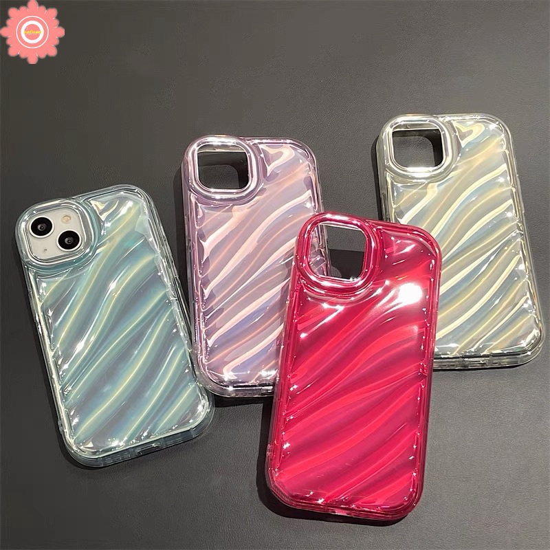 Casing Ponsel Kartu Laser Mewah Simple Mempesona Kompatibel Untuk IPhone 7Plus XR 11 14 13 12 Pro MAX 6 6S 7 8 Plus X XS MAX SE 2020 Kreatif Pola Korgasi Stereo 3D Soft Cover