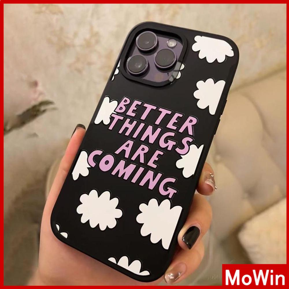 For iPhone 14 Pro Max iPhone Case Pink Glossy TPU Soft Case Shockproof Protection Camera Cloud Pink English Compatible with iPhone 13 Pro max 12 Pro Max 11 xr xs max 7Plus 8Plus