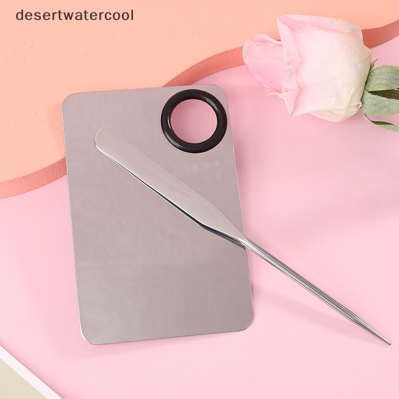 Deid 1Set Stainless Steel Kepala Ganda Makeup Toner Spatula Mixing Stick Foundation Martijn