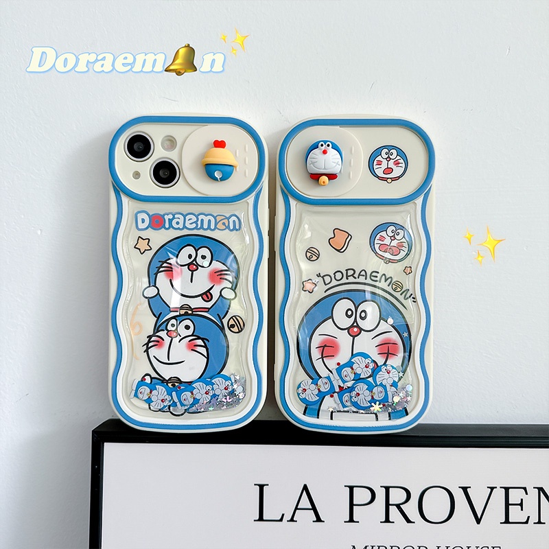 Casing Soft Handphone Doraemon A Dream Cocok Untuk IPhone 14 13 12 11 Pro Max 14Plus Casing Pelindung Pasir Hisap Jendela Sliding Kartun