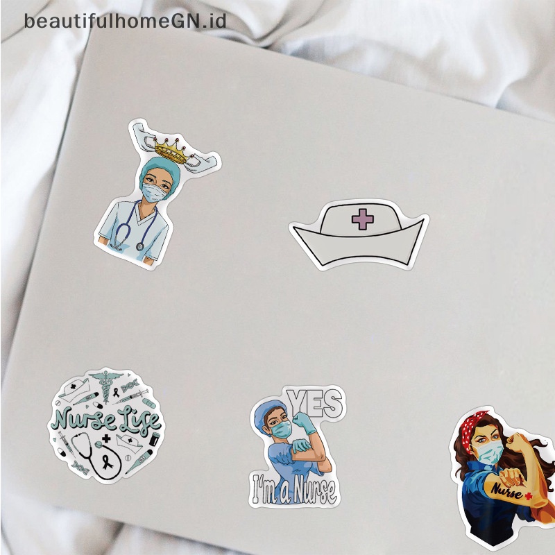 {Cantik} 50pcs Dokter Perawat Perawat Malaikat Lucu Graffiti Stiker Koper Laptop Decal~