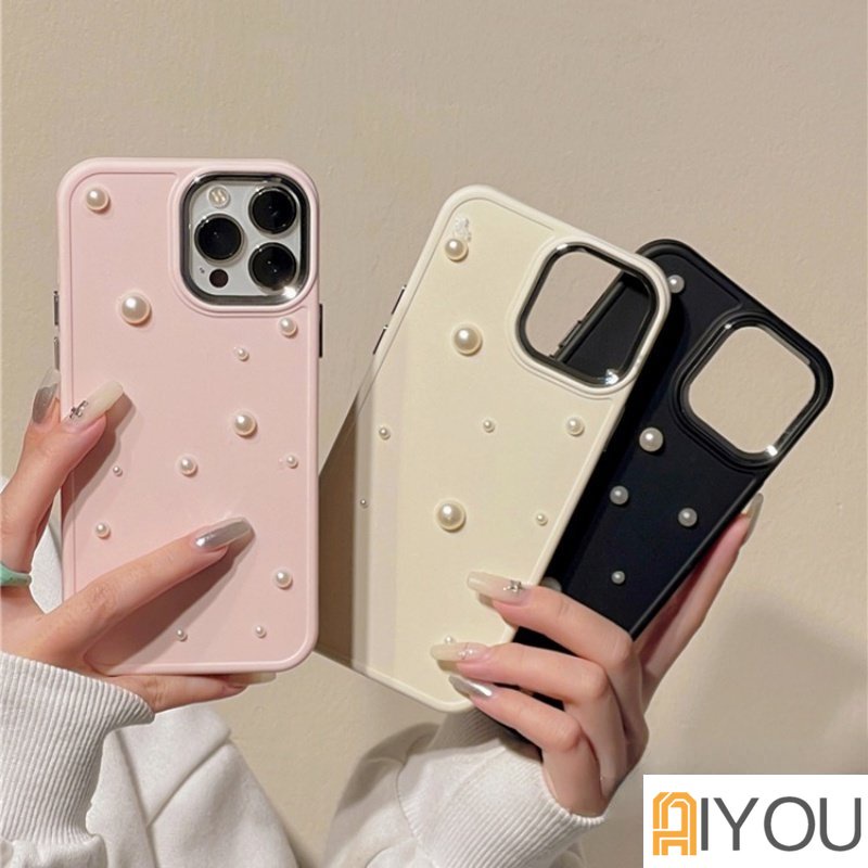 Casing iPhone Mutiara Electroplated Simple Untuk Iphone7 8 7P X XS XR 11 11ProMax 12 12Pro 12ProMax 13 13Pro 13ProMax 14Pro Anti Jatuh Silikon TPU Soft iPhone 11 case 14ProMax case