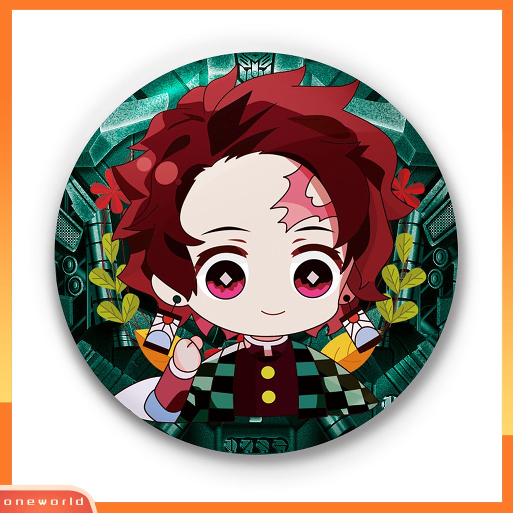 [ONE] Bulat Demon Slayer Tanjiro Figure Desain Kain Lencana Bros Pin Perhiasan Decor