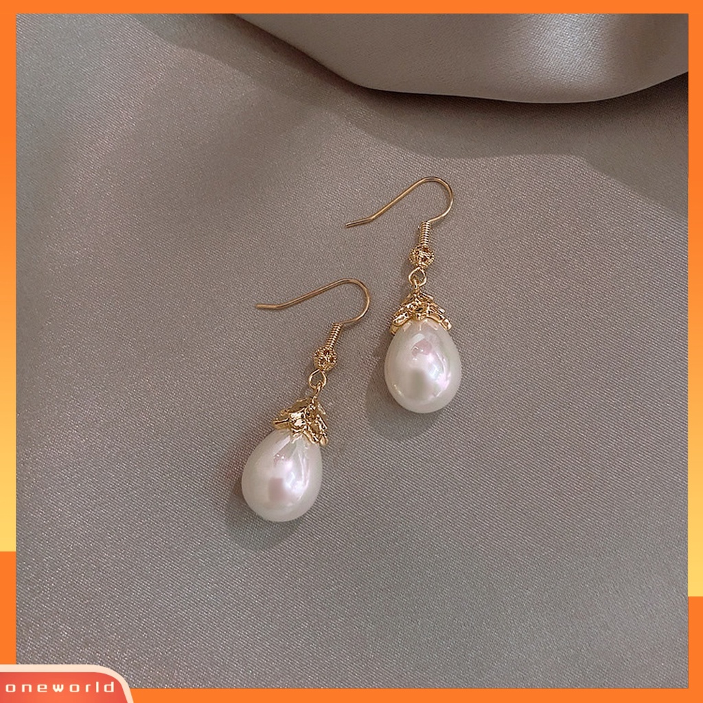 [ONE] 1pasang Anting Kait Mutiara Imitasi Vintage Elegan Mewah Temperamen Emas Pendek Panjang Rumbai Wanita Menjuntai Drop Earrings Aksesoris Perhiasan