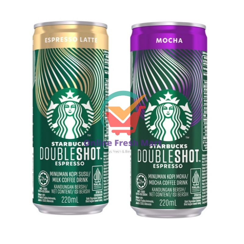 

(kirim instant) STARBUCKS Doubleshot Espresso Latte Mocha kaleng Can 240 ml - Online Fresh Mart Denpasar