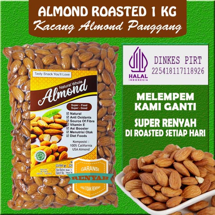 

Diskon Terbaru 1 Kg Kacang Almond Panggang Kupas Natural Premium Blue Diamond U.S.A