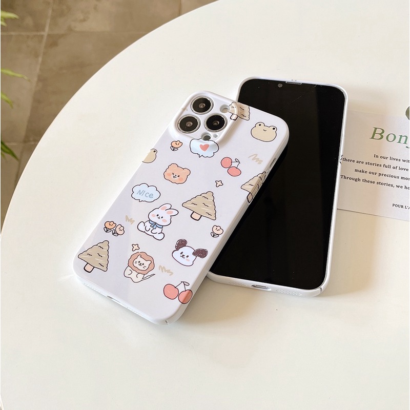 IPHONE Casing Plastik Keras Kartun Animal Bagus HP iP Iphone14+Plus X XS XR 11 12 13 Pro Max FTD Woman Girl Casing Apple