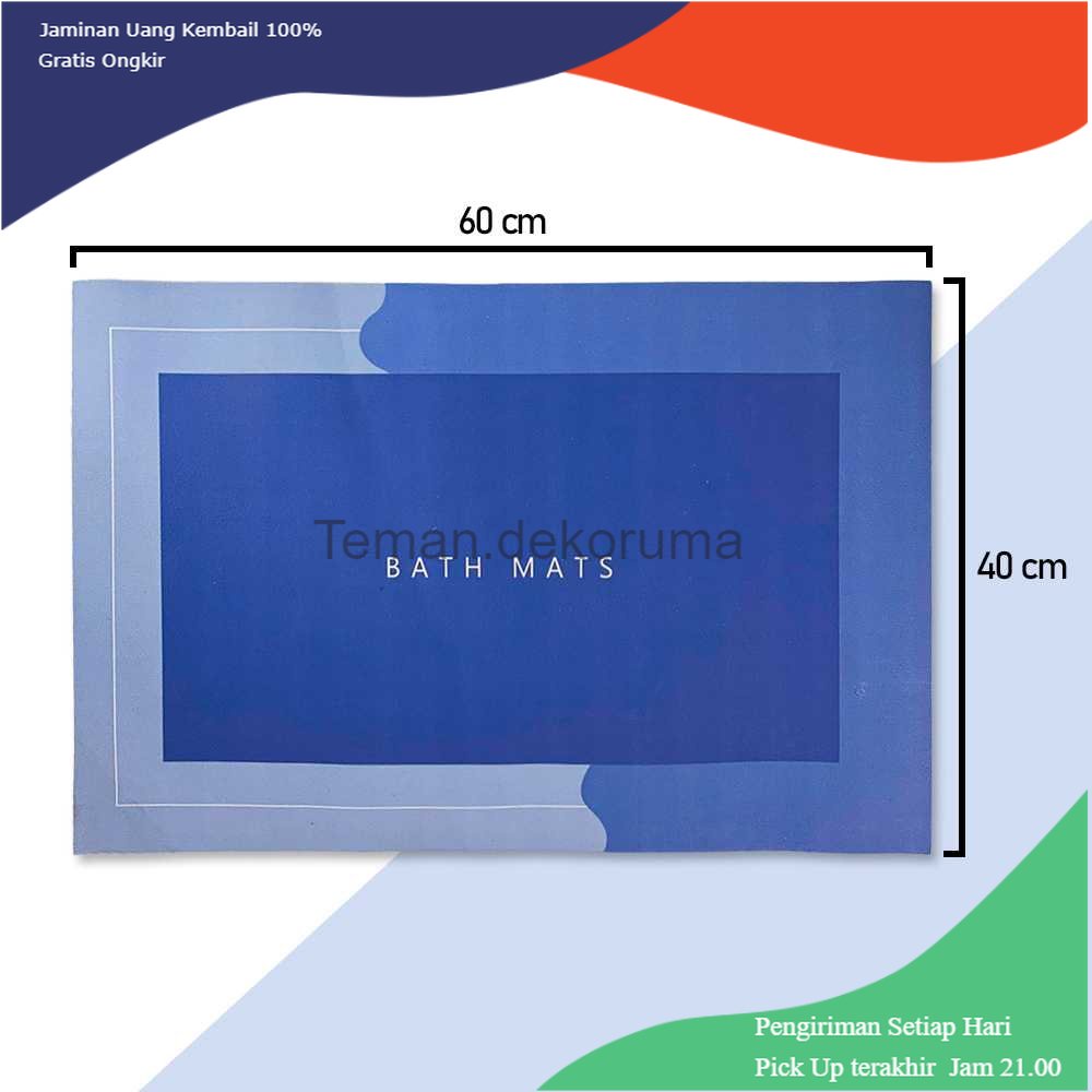 TD - DPR DIATOM Keset Kamar Mandi Anti Slip Absorbent Rectangle 60 x 40 cm - DT4