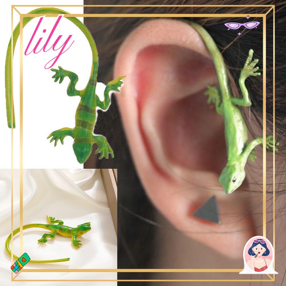 Lily Cicak Telinga Manset Kreatif Hadiah Fashion Perhiasan Pesta Non Piercing Anting Perhiasan Hadiah Desain Baru 3D Hewan Anting-Anting