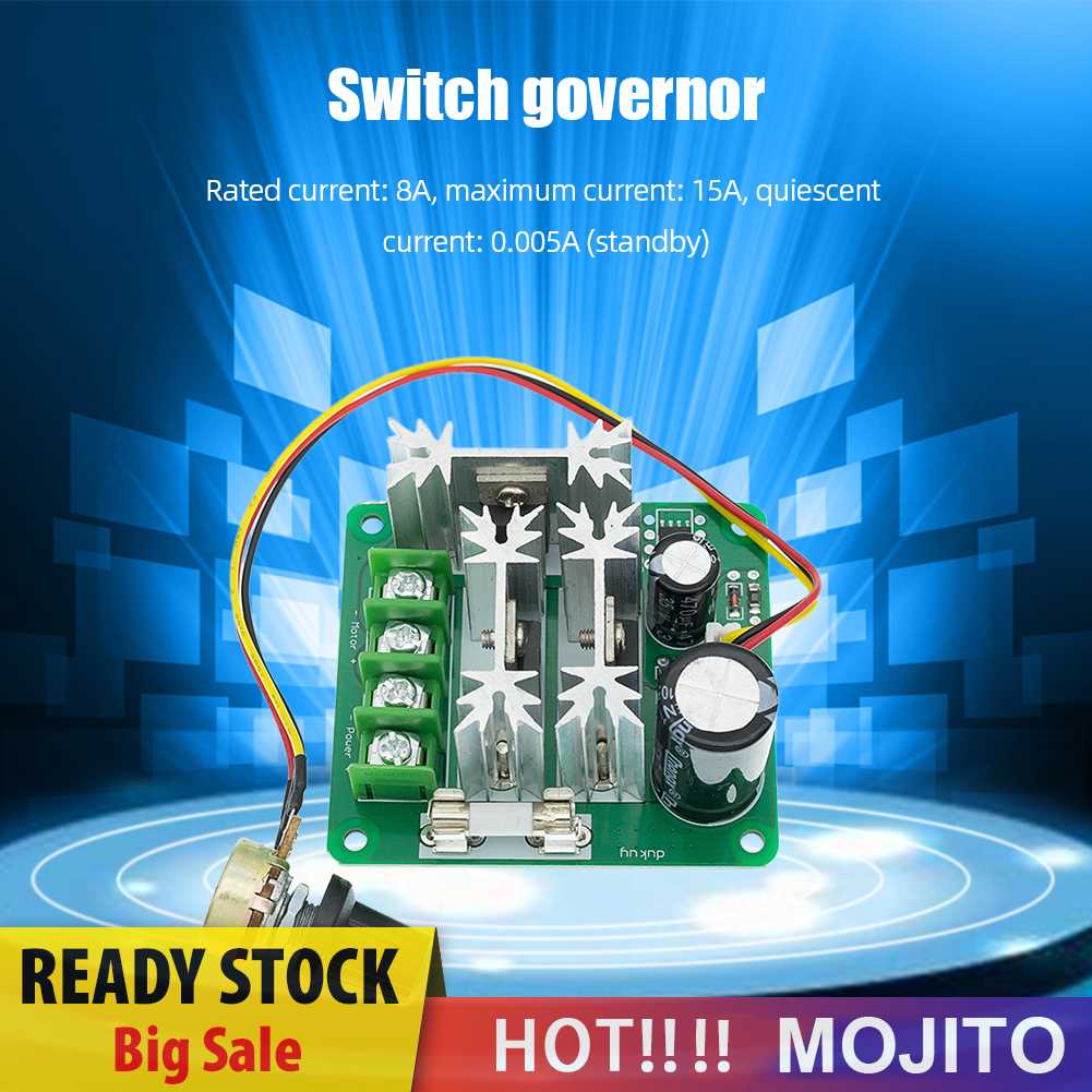 Modul Penggerak Gubernur Saklar DC6V-90V Torsi Besar 15A Motor Speed Controller