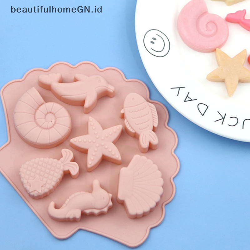 {Cantik} Sea Creatures Silicone Molder Fondant Baking Kue Coklat Resin DIY Cetakan Ikan~