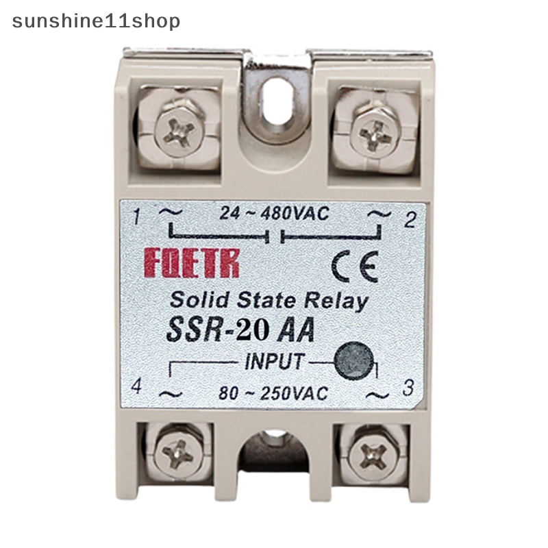 Sho DC Control AC SSR Shell Putih Single Phase Solid State Relay Tanpa Penutup Plastik SSR-25AA SSR-40AA SSR-60AA SSR-100AA Regulator Tegangan N