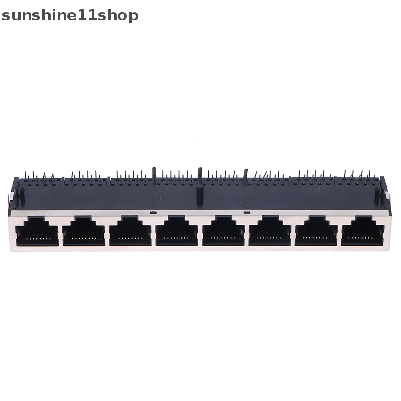 Sho 1x2 /4/6 /8 Port 59 8 Port Seri Susun Female RJ45 Jaringan Eterna LAN PCB Socket Connector Jack N