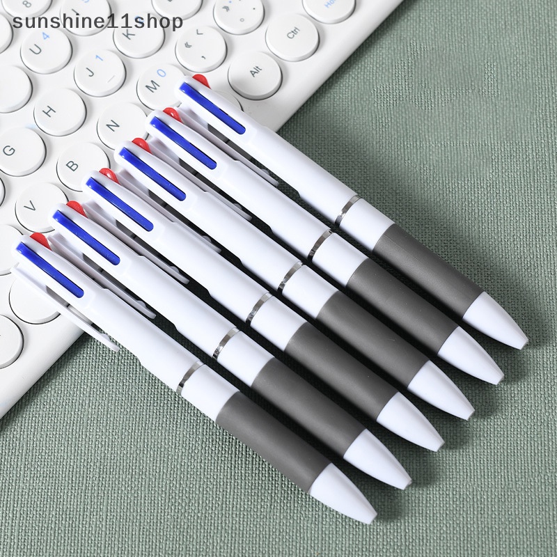 Sho 3warna Dalam 1 Press Bolpoin Classic Ballpoint Pen Wrig Pen Kantor Sekolah Wrig Alat Tulis Merah Hitam Biru 0.7mm Pulpen N